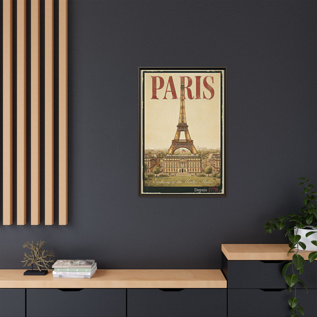 Paris Embassy Wrapped Canvas Framed