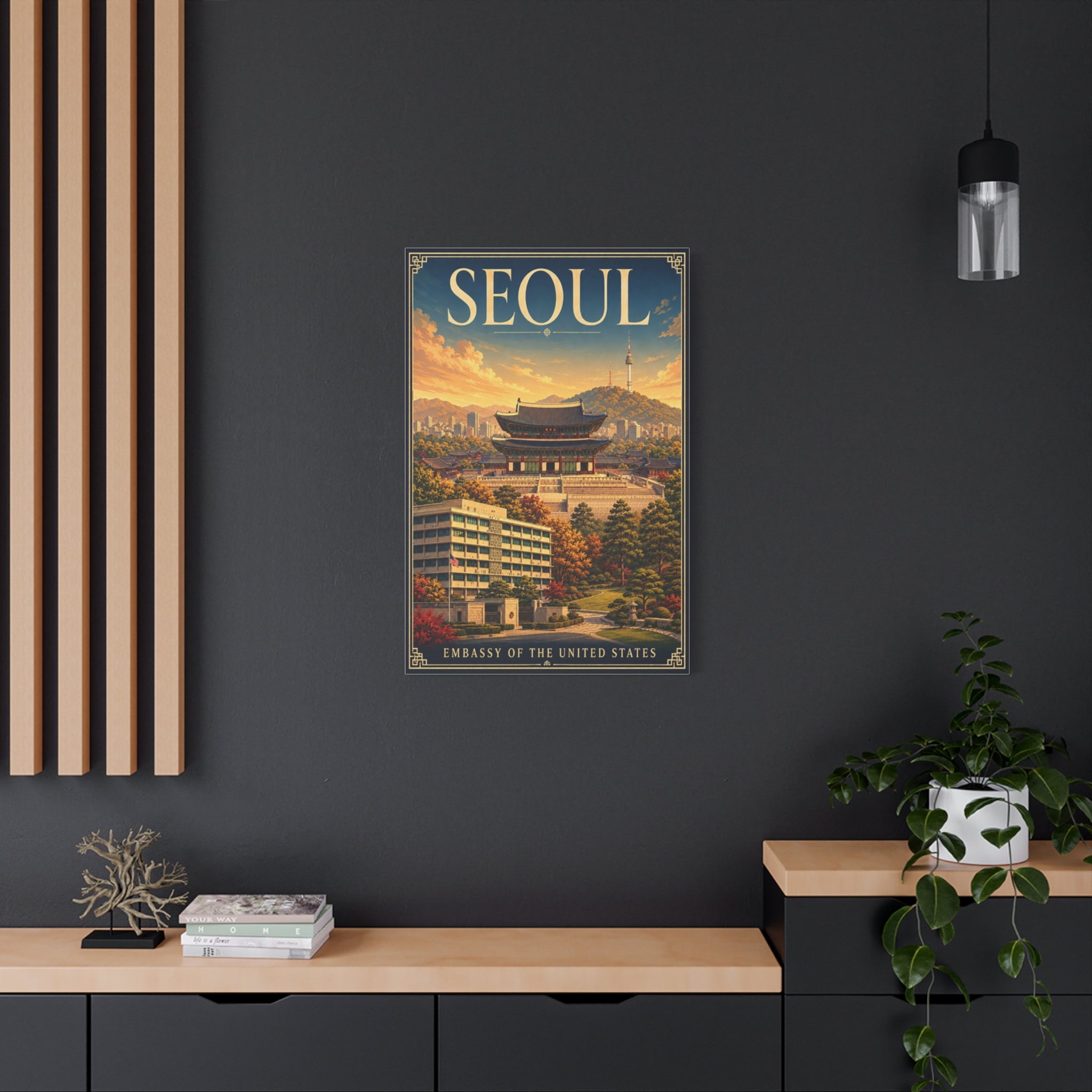 Seoul Embassy Wrapped Canvas