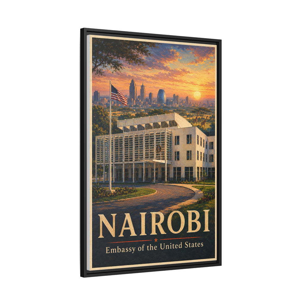 Nairobi Embassy Wrapped Canvas Framed