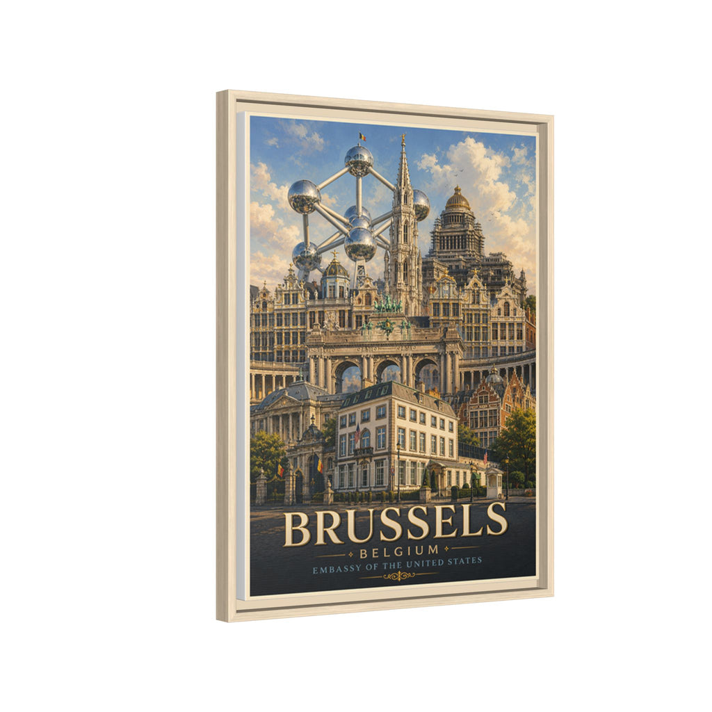 Brussels Embassy Wrapped Canvas Framed