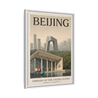 Beijing Embassy Wrapped Canvas Framed