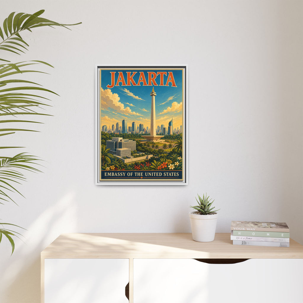 Jakarta Embassy Wrapped Canvas Framed