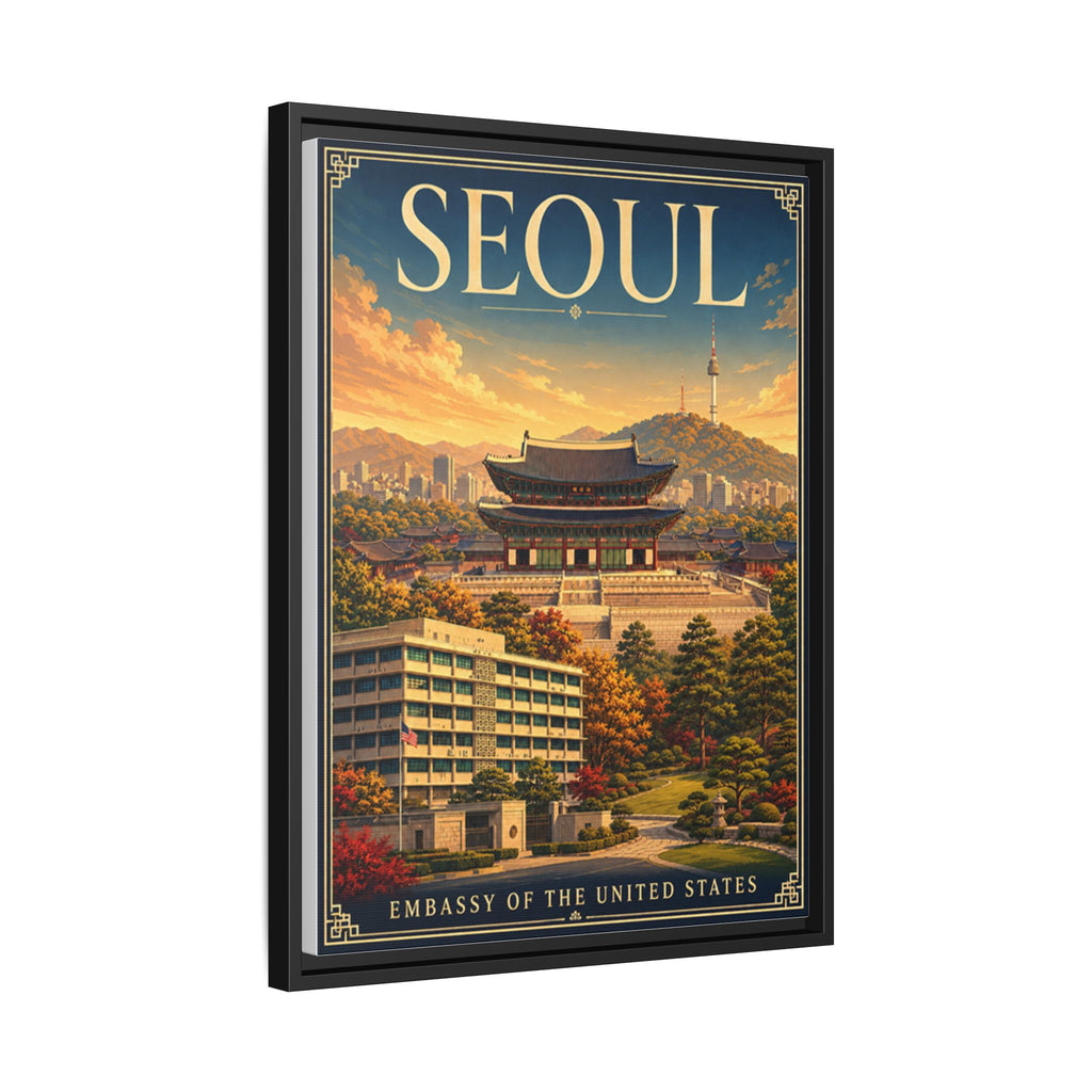 Seoul Embassy Wrapped Canvas Framed