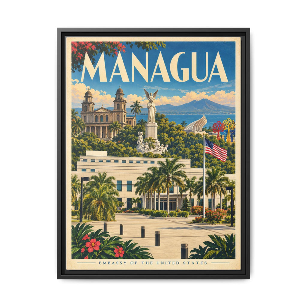 Managua Embassy Wrapped Canvas Framed