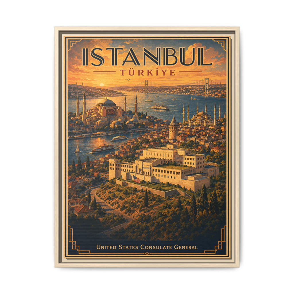 Istanbul Consulate General Wrapped Canvas Framed