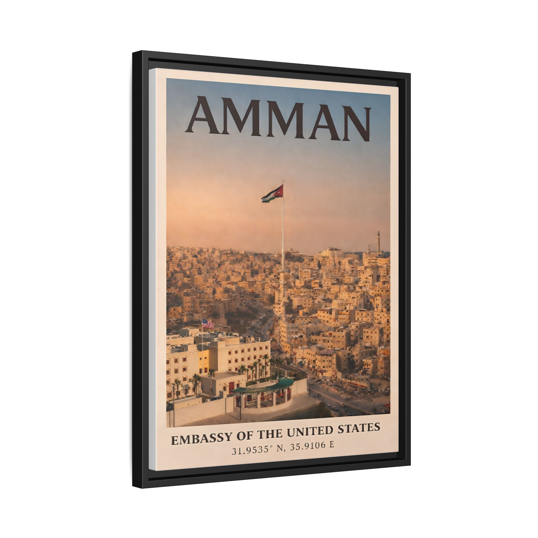 Amman Embassy Wrapped Canvas Framed