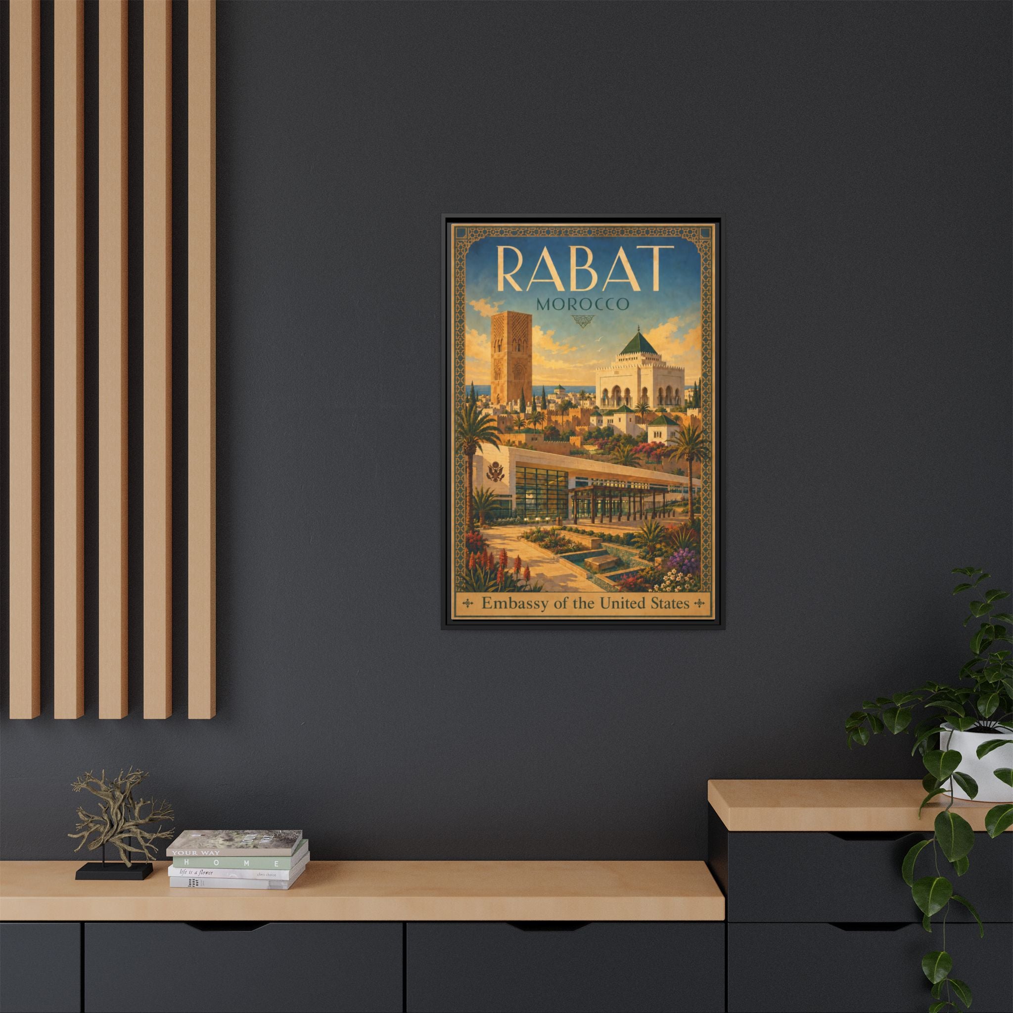 Rabat Embassy Wrapped Canvas Framed