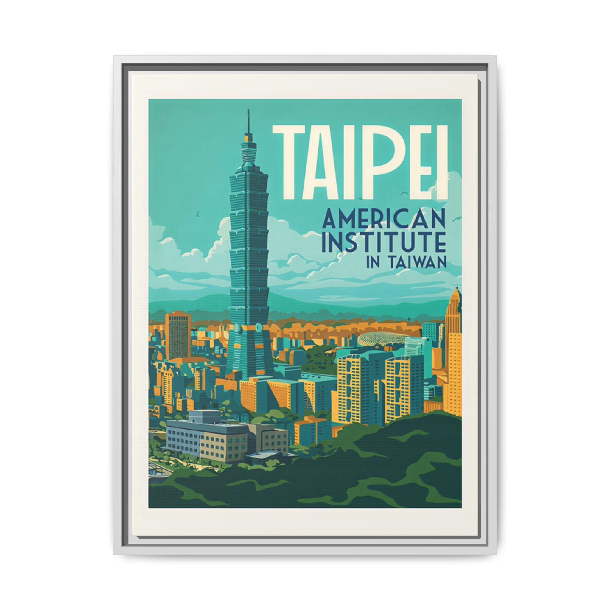 Taipei Embassy Wrapped Canvas Framed