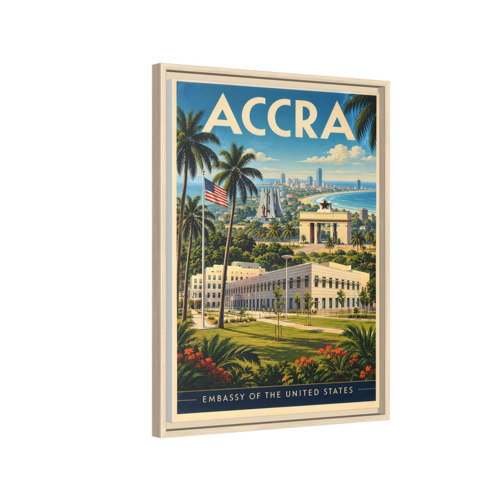 Accra Embassy Wrapped Canvas Framed