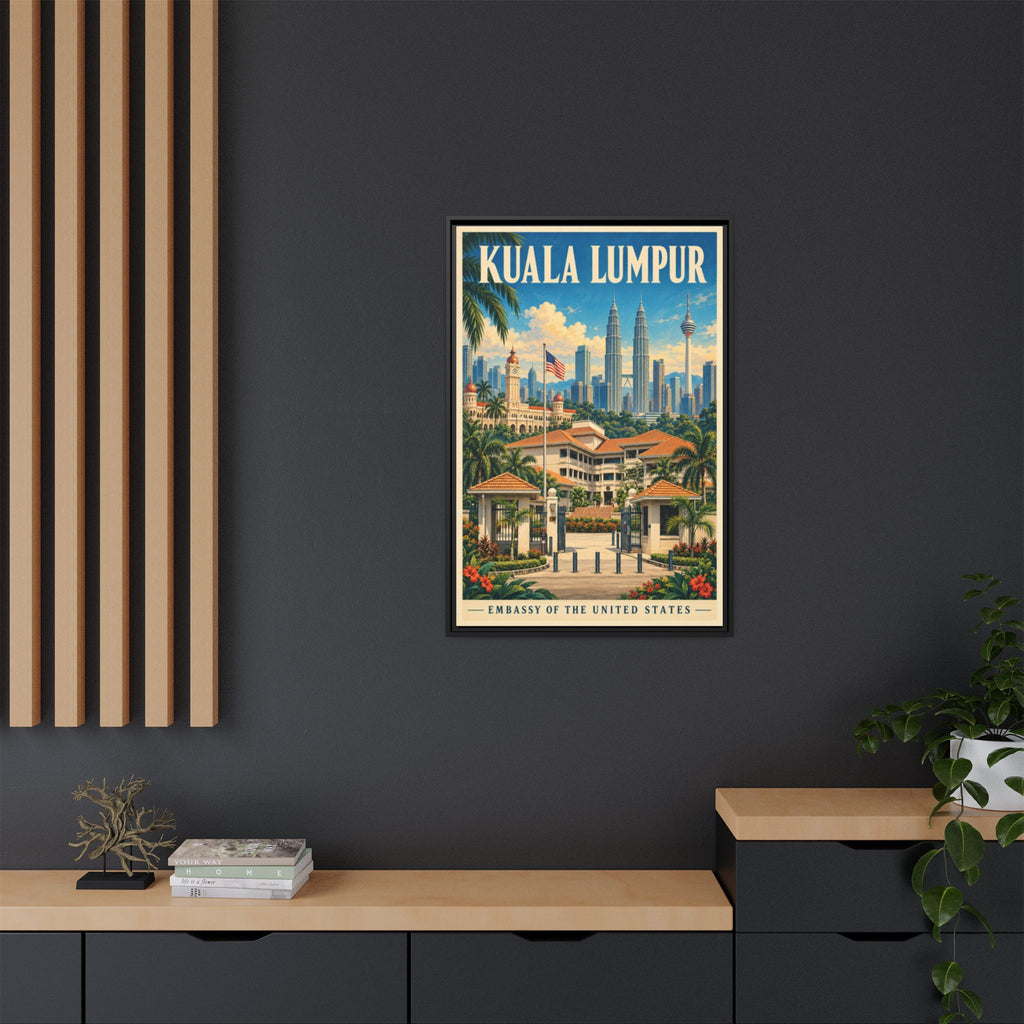 Kuala Lumpur Embassy Wrapped Canvas Framed