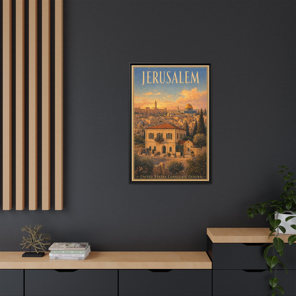 Jerusalem Consulate General Wrapped Canvas Framed