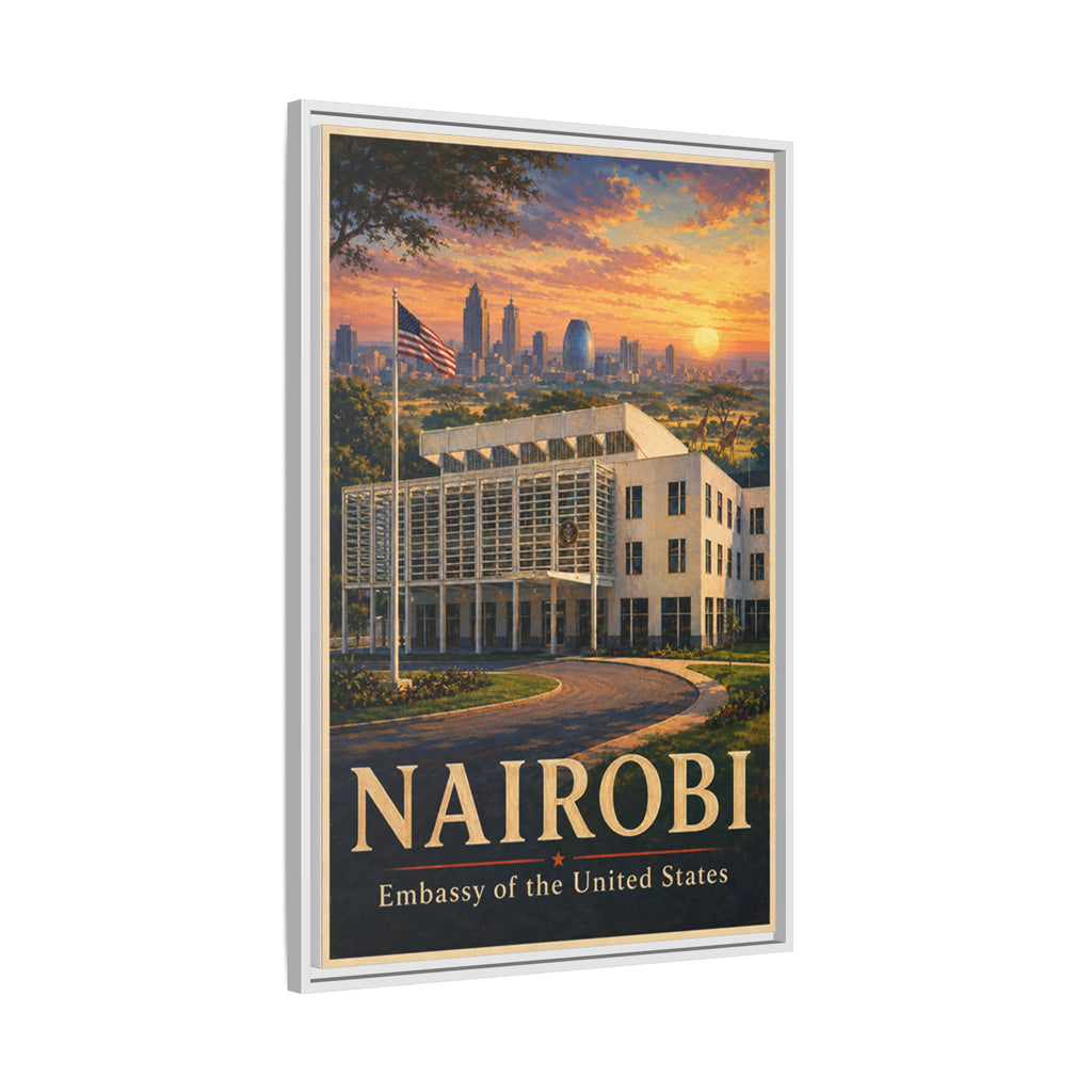 Nairobi Embassy Wrapped Canvas Framed