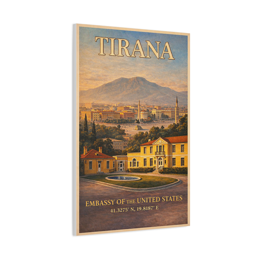 Tirana Embassy Wrapped Canvas