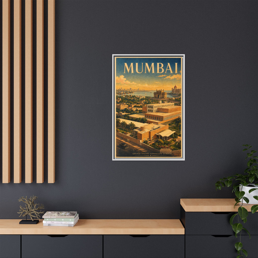 Mumbai Consulate General Wrapped Canvas Framed