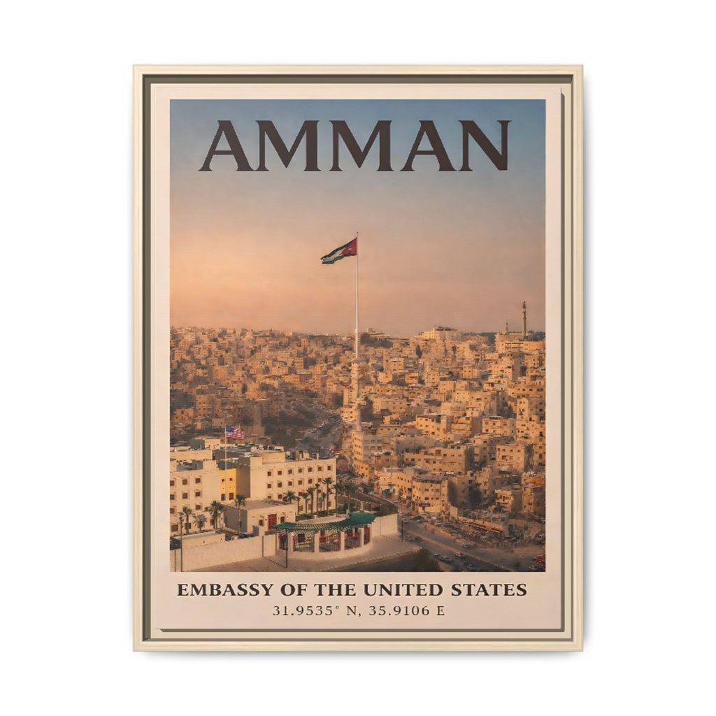 Amman Embassy Wrapped Canvas Framed