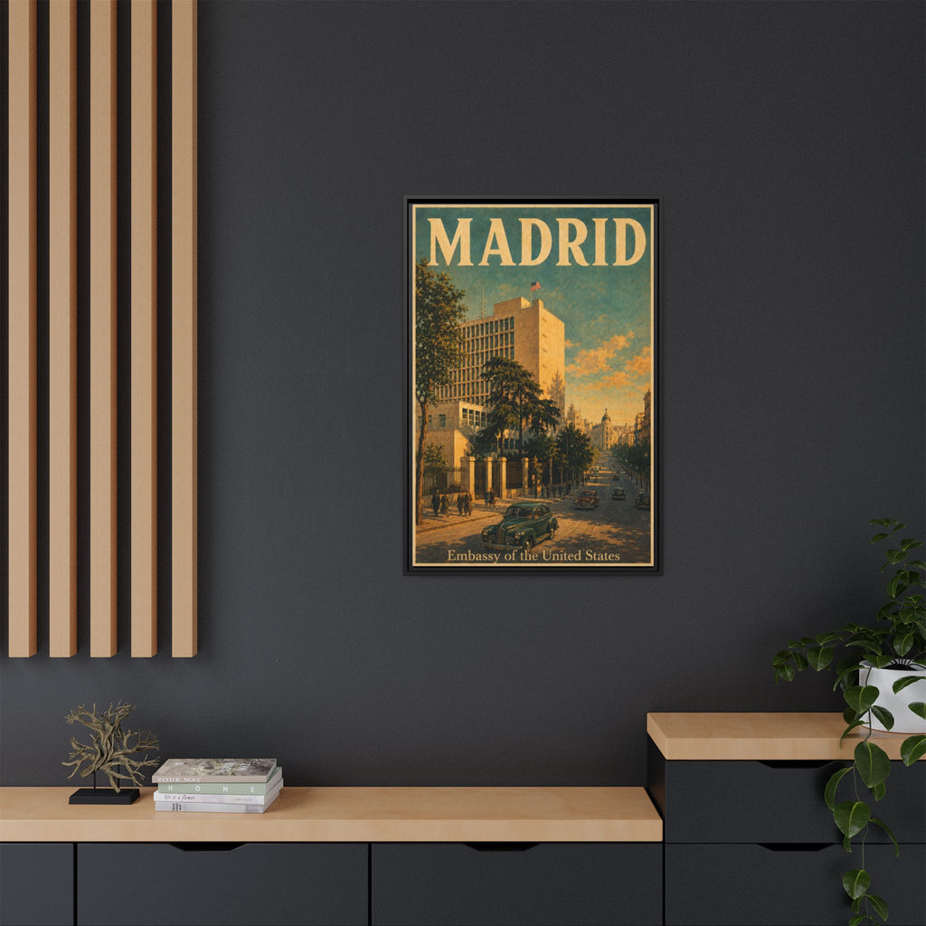 Madrid Embassy Wrapped Canvas Framed