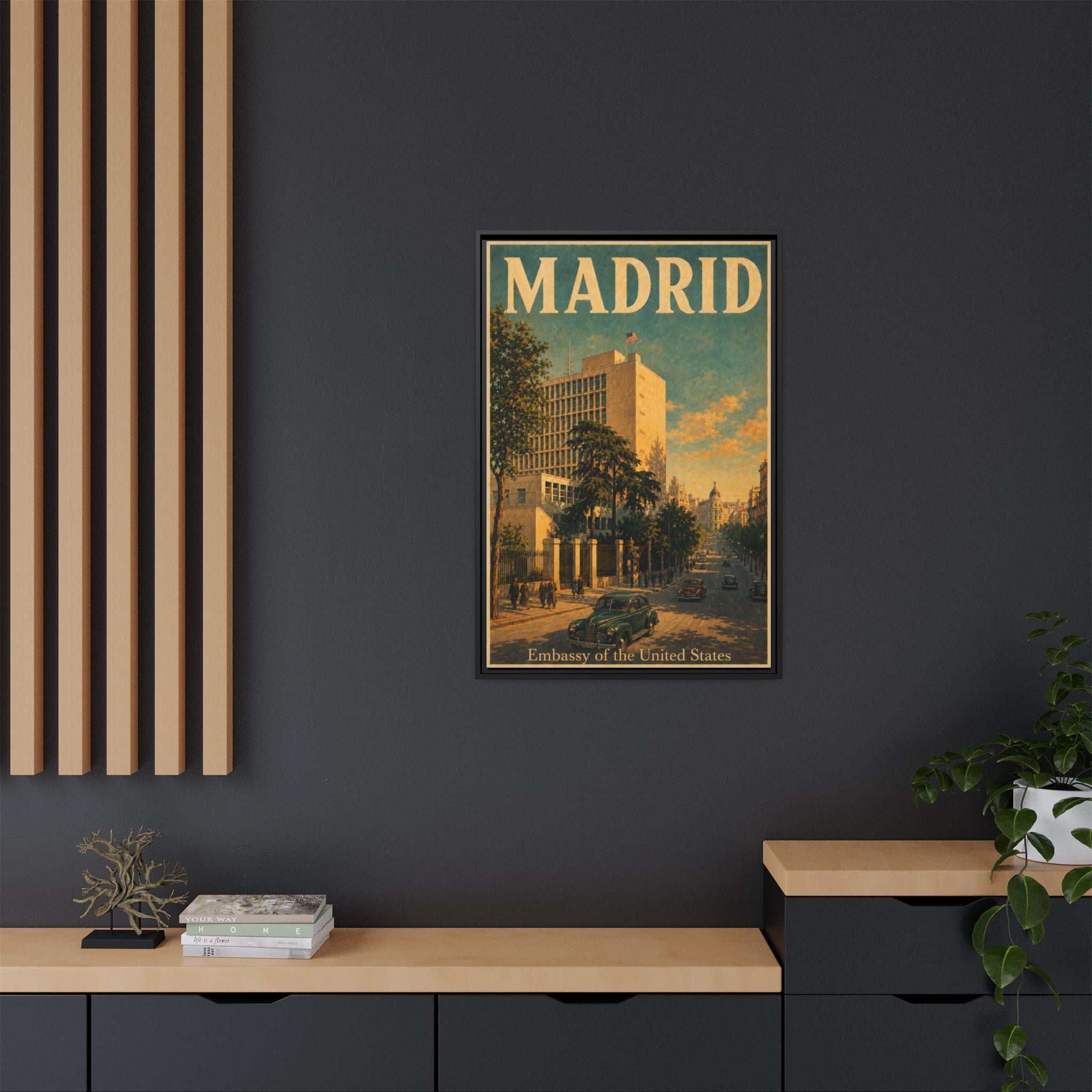 Madrid Embassy Wrapped Canvas Framed