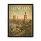 London Embassy Wrapped Canvas Framed