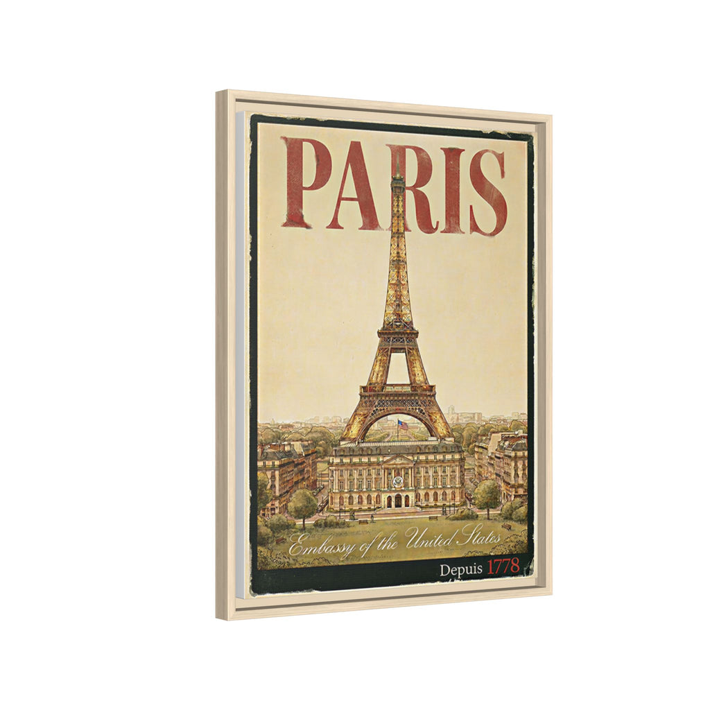 Paris Embassy Wrapped Canvas Framed