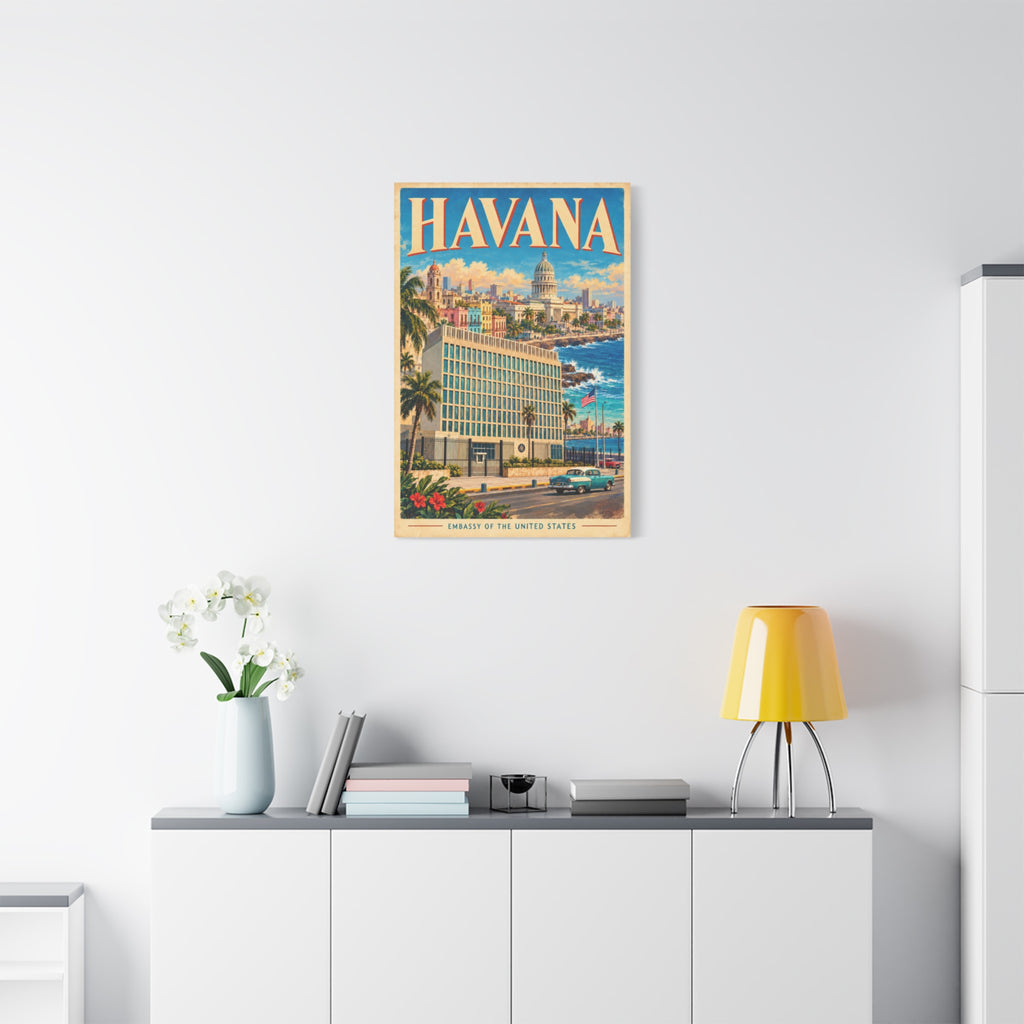 Havana Embassy Wrapped Canvas