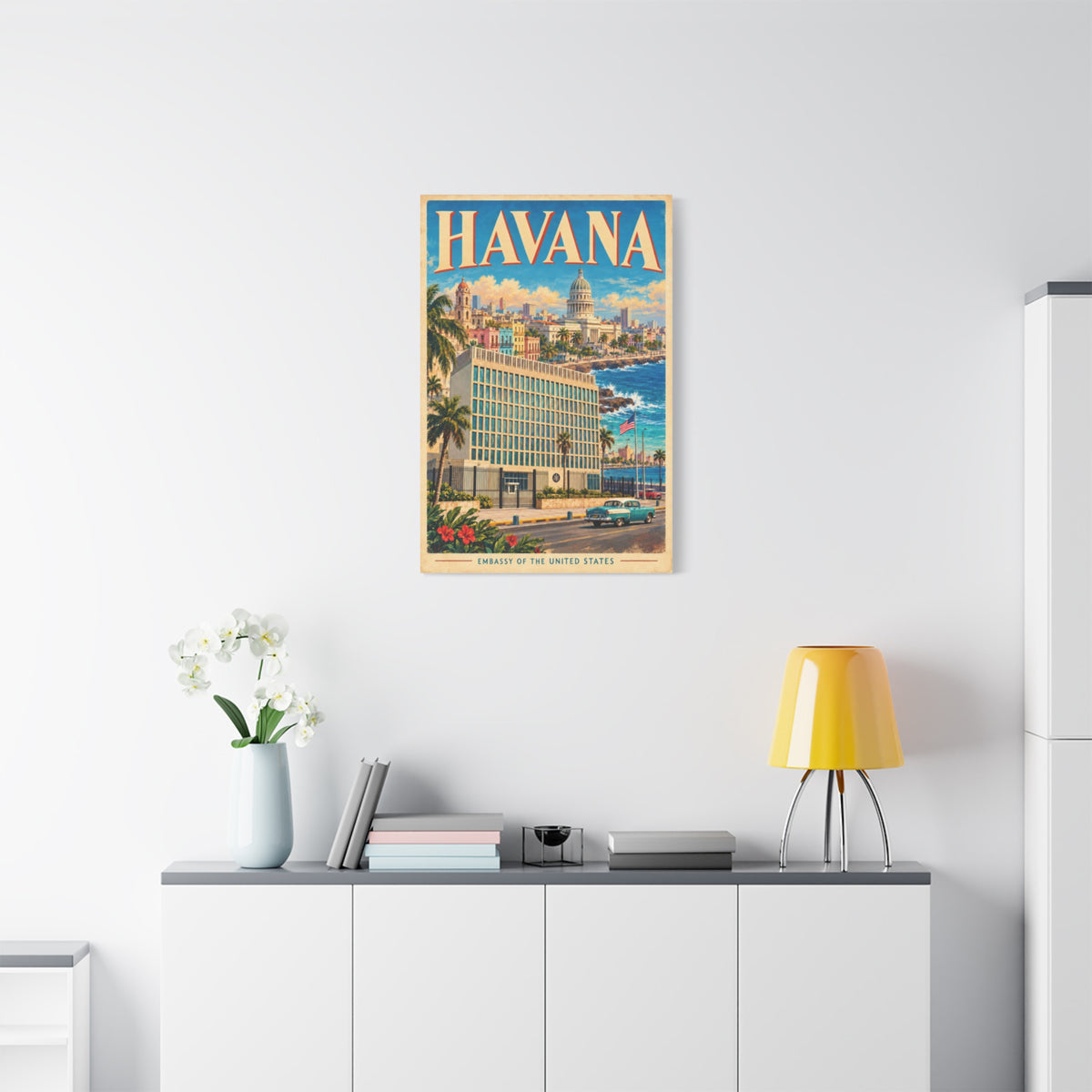 Havana Embassy Wrapped Canvas
