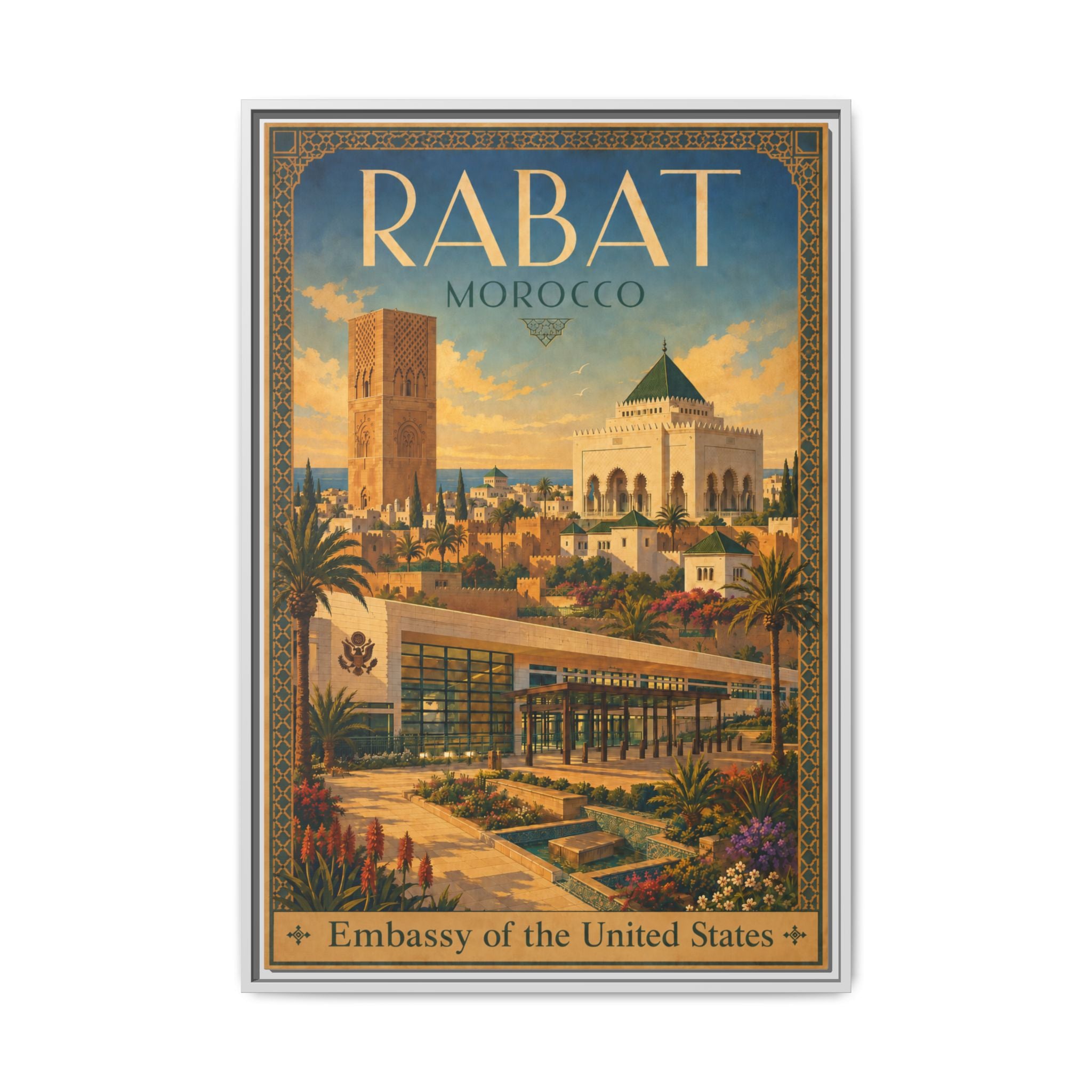 Rabat Embassy Wrapped Canvas Framed