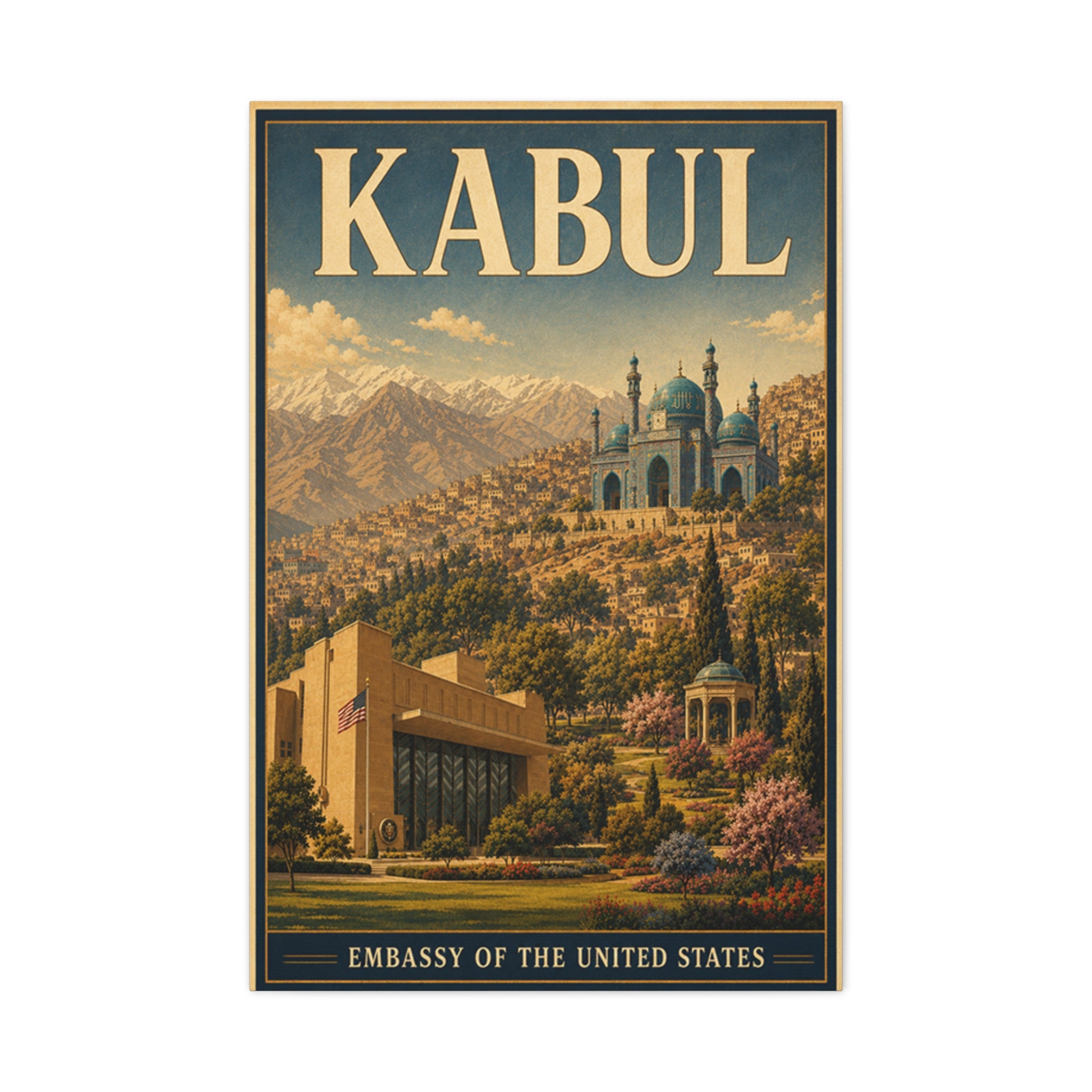 Kabul Embassy Wrapped Canvas