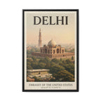 Delhi Embassy Wrapped Canvas Framed