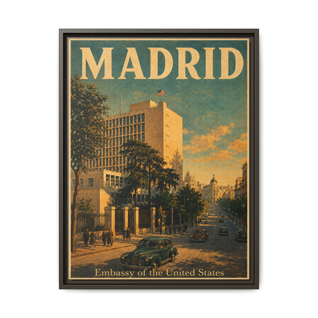 Madrid Embassy Wrapped Canvas Framed