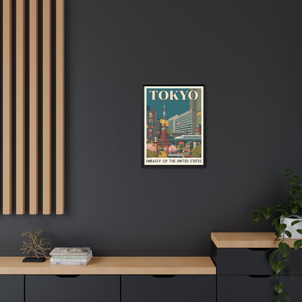 Tokyo Embassy Wrapped Canvas Framed