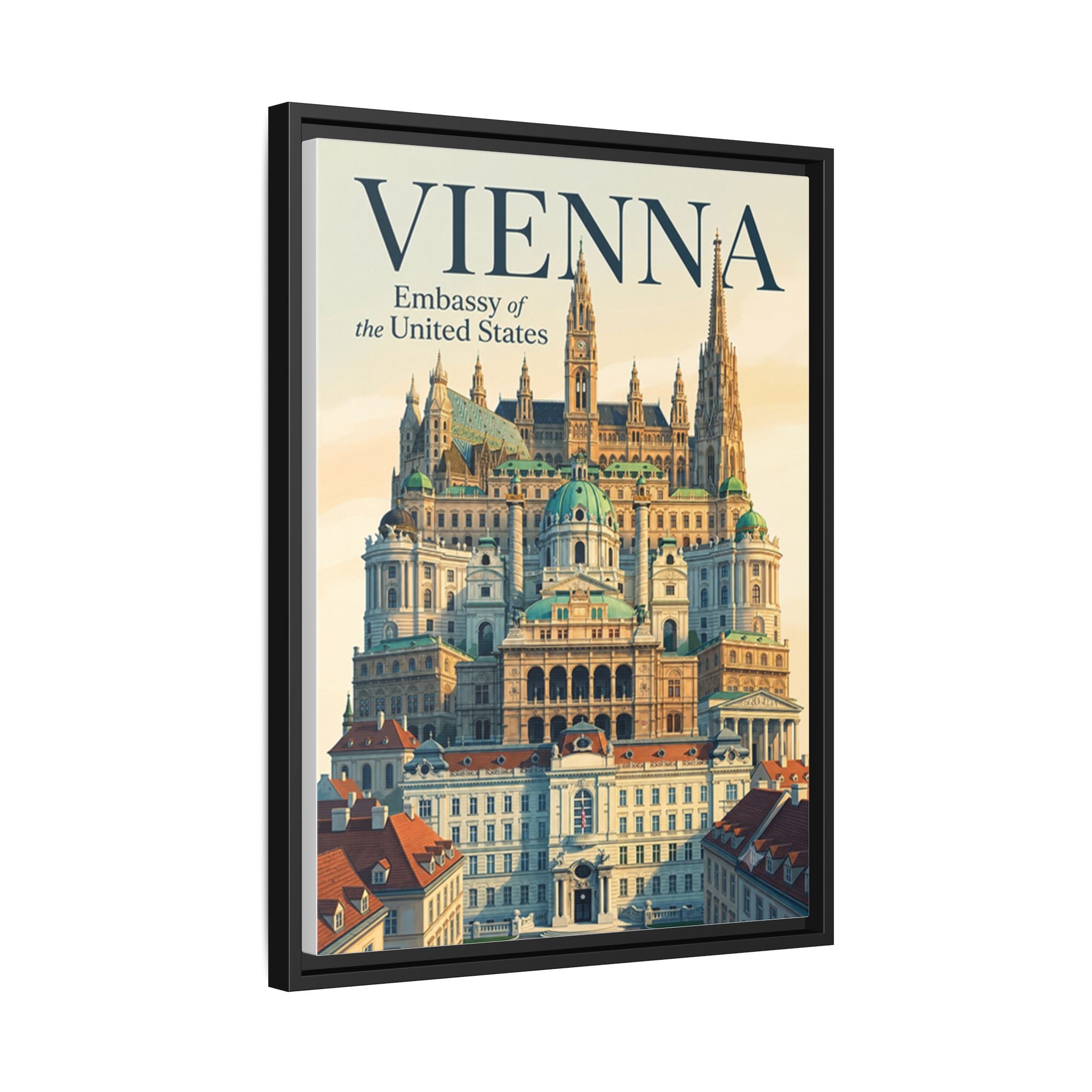 Vienna Embassy Wrapped Canvas Framed