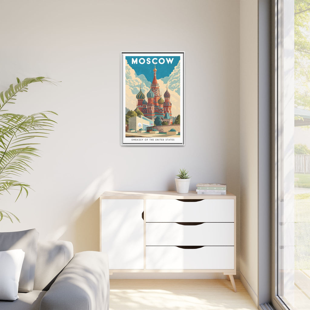 Moscow Embassy Wrapped Canvas Framed