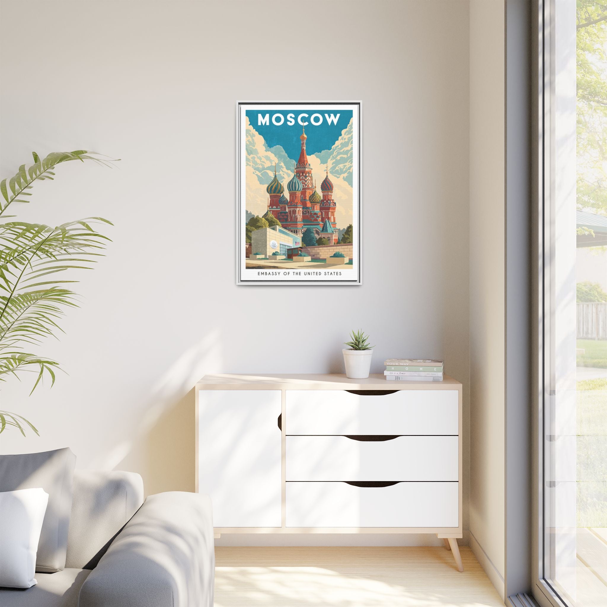 Moscow Embassy Wrapped Canvas Framed