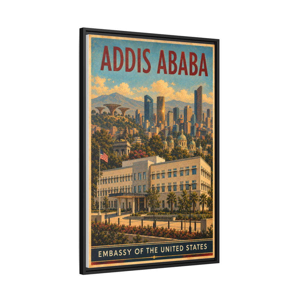 Addis Ababa Embassy Wrapped Canvas Framed