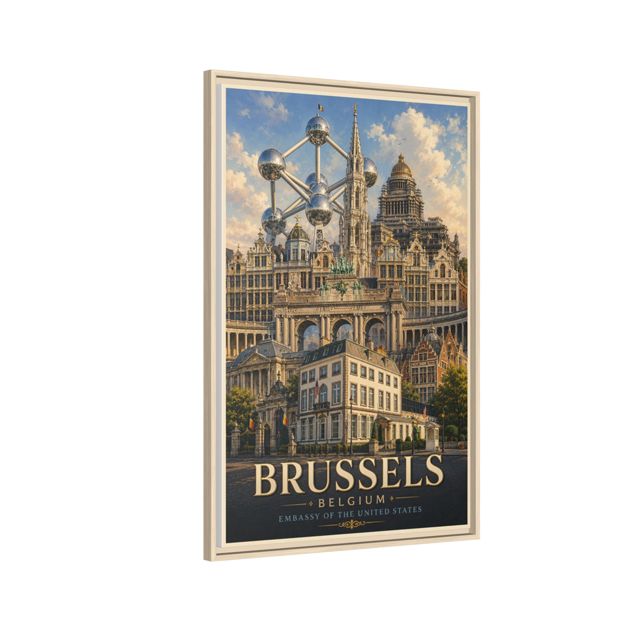 Brussels Embassy Wrapped Canvas Framed