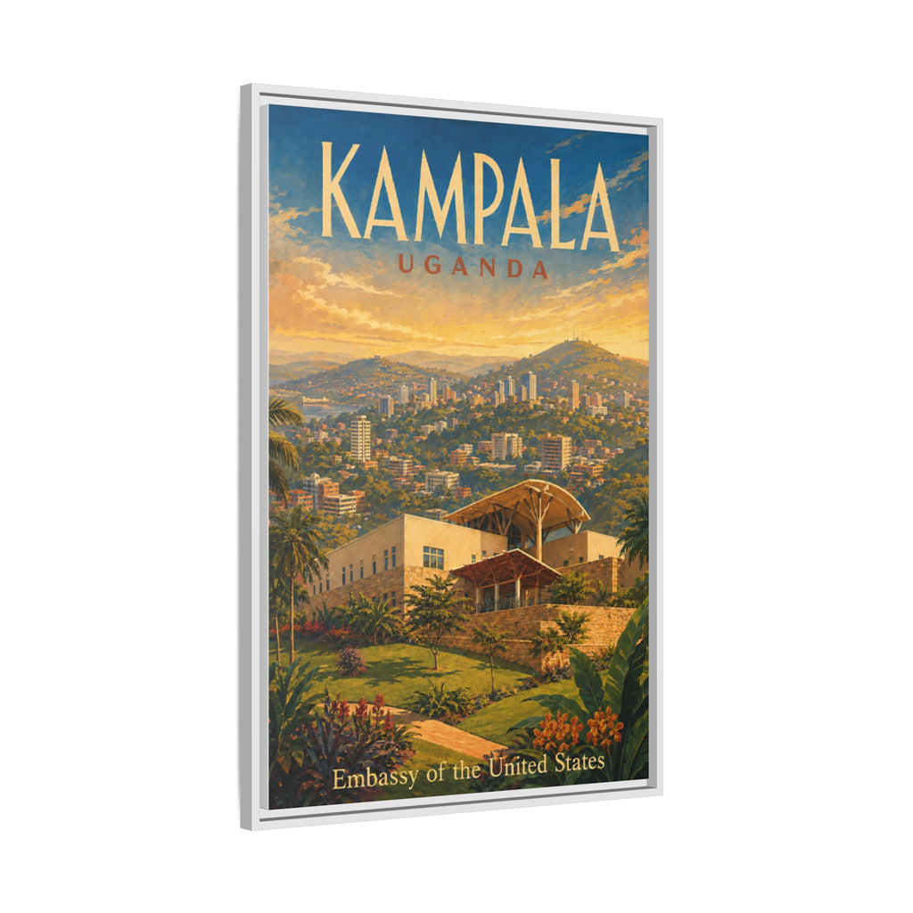 Kampala Uganda Embassy Wrapped Canvas Framed