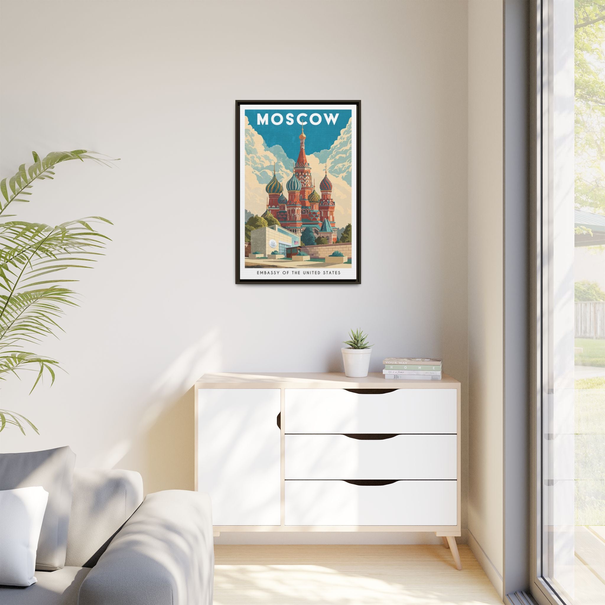 Moscow Embassy Wrapped Canvas Framed