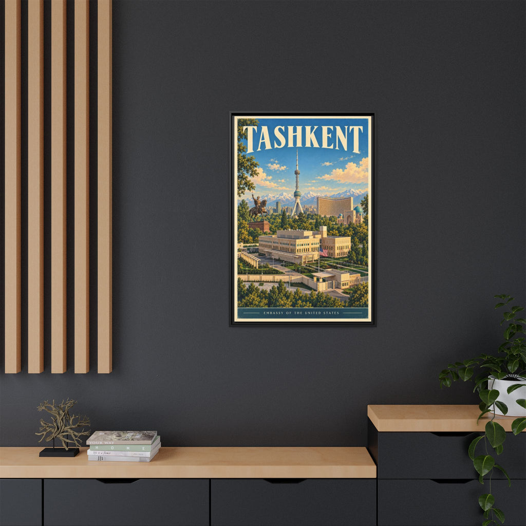Tashkent Embassy Wrapped Canvas Framed