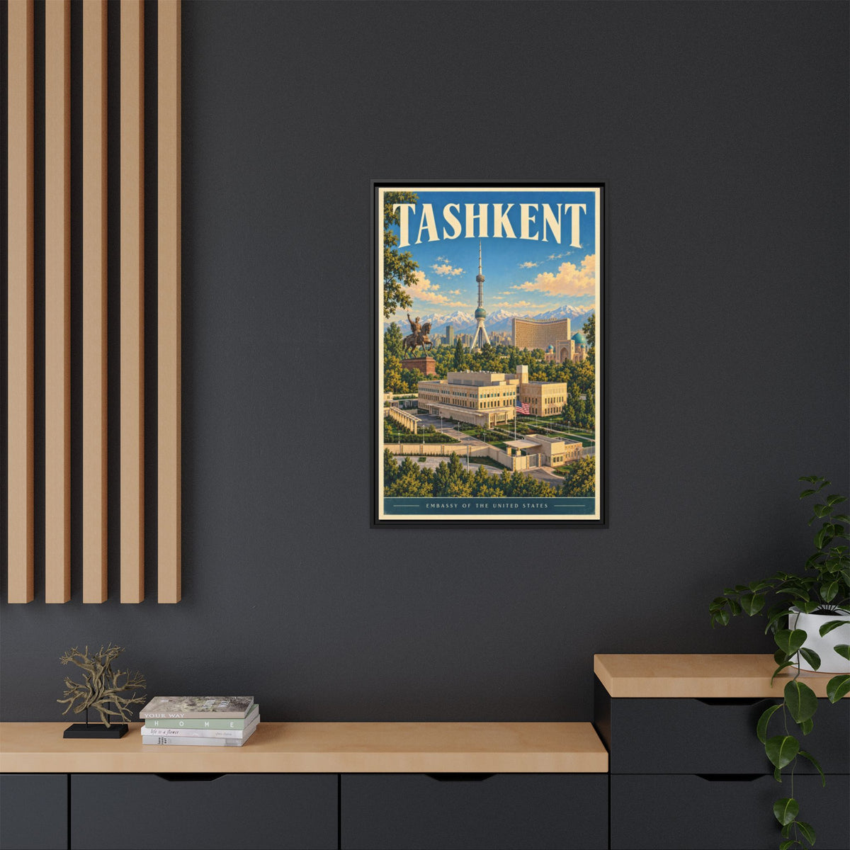 Tashkent Embassy Wrapped Canvas Framed