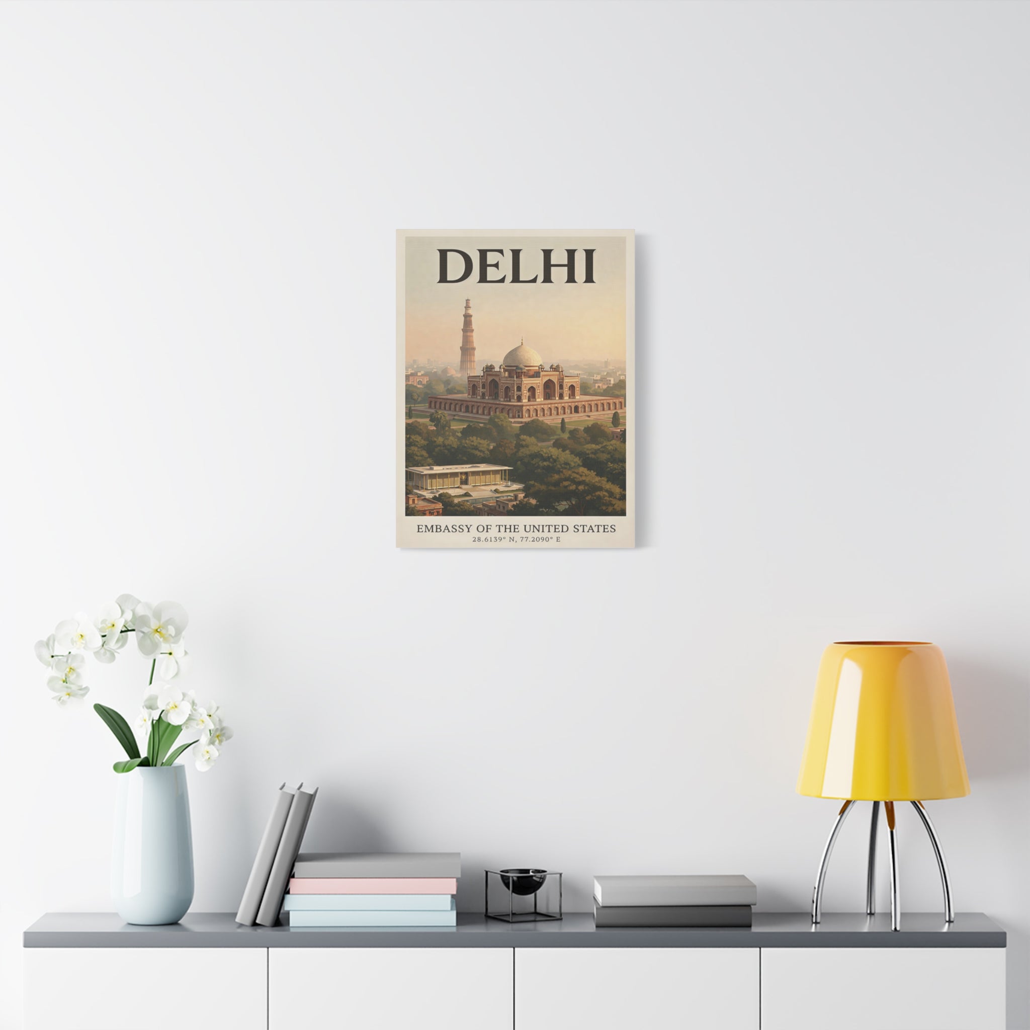 Delhi Embassy Wrapped Canvas