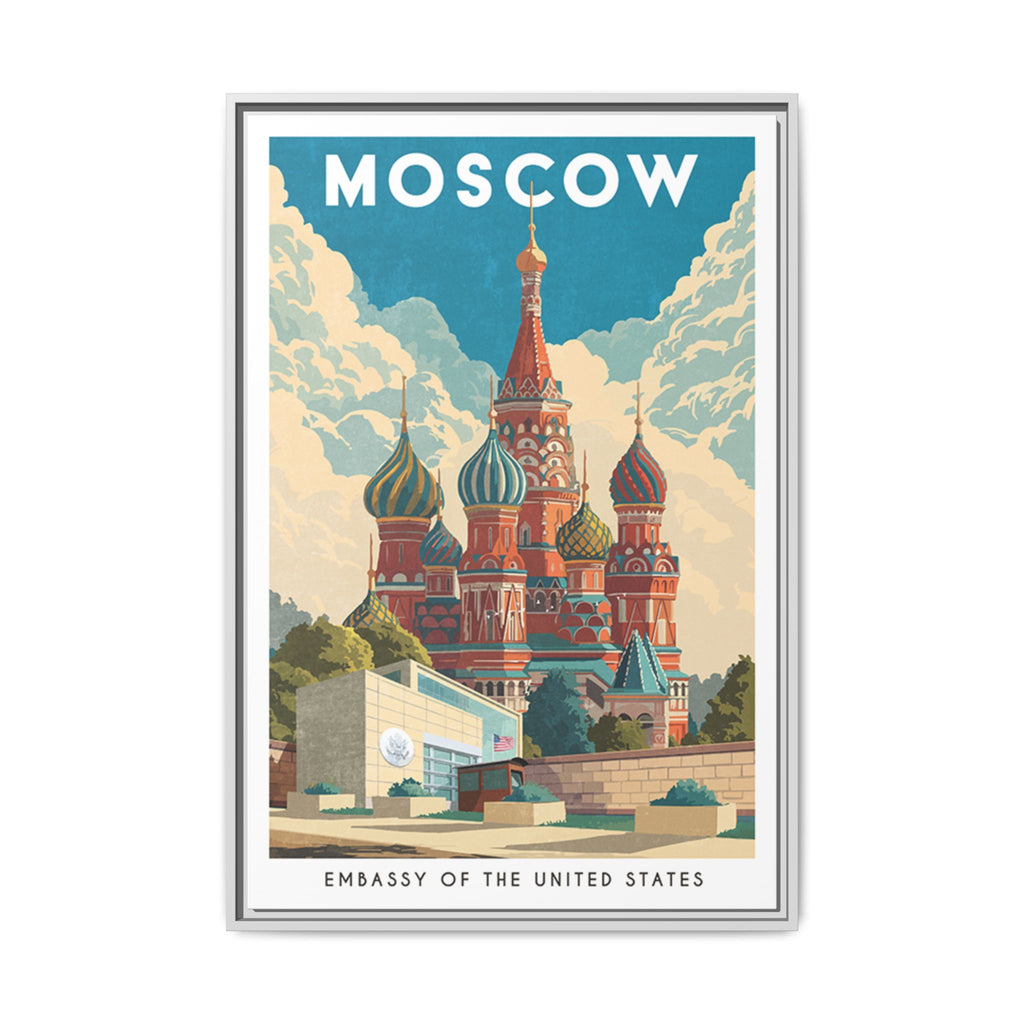 Moscow Embassy Wrapped Canvas Framed