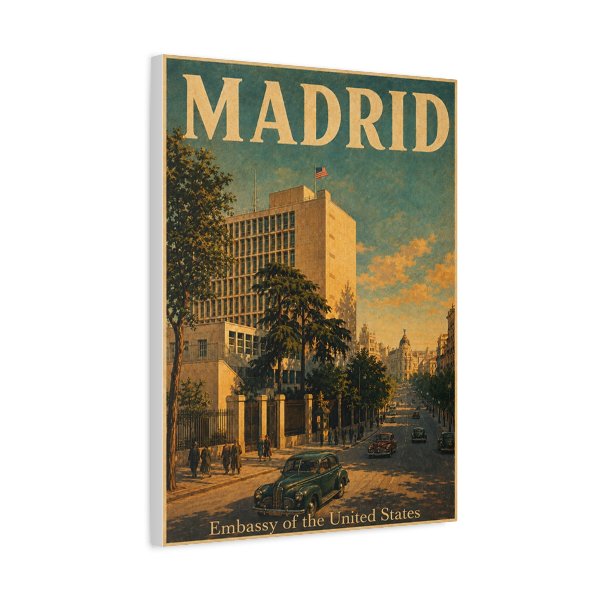 Madrid Embassy Wrapped Canvas