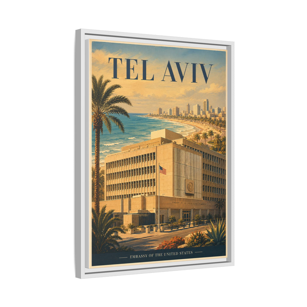 Tel Aviv Embassy Wrapped Canvas Framed