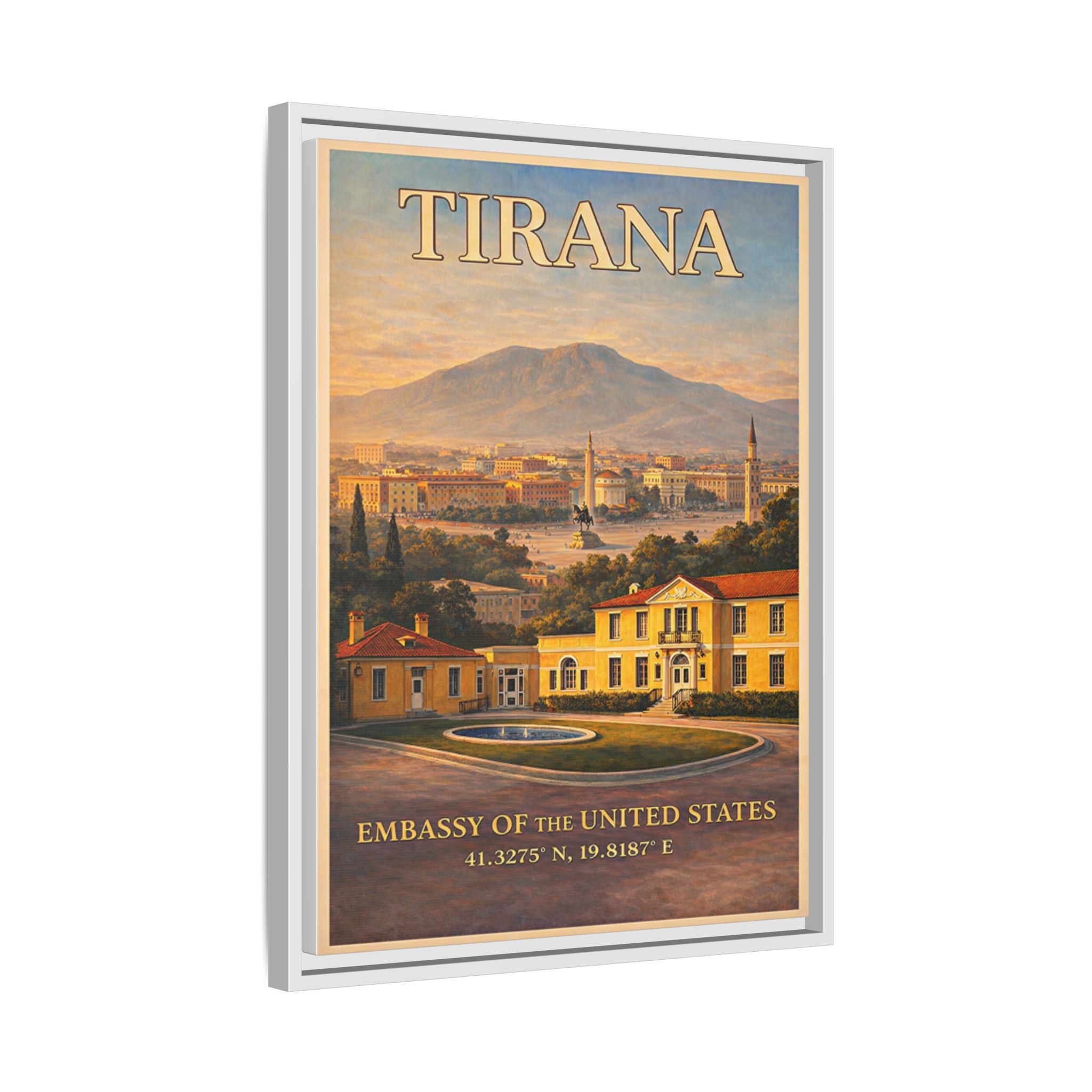 Tirana Embassy Wrapped Canvas Framed