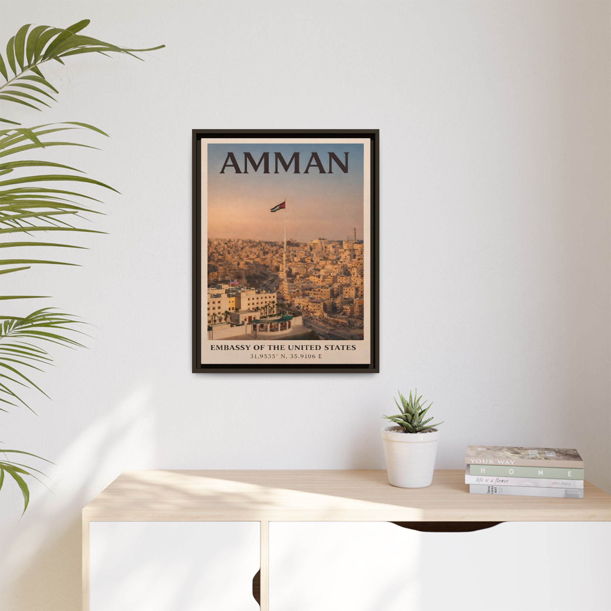 Amman Embassy Wrapped Canvas Framed