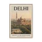 Delhi Embassy Wrapped Canvas Framed