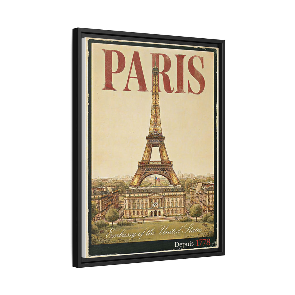 Paris Embassy Wrapped Canvas Framed