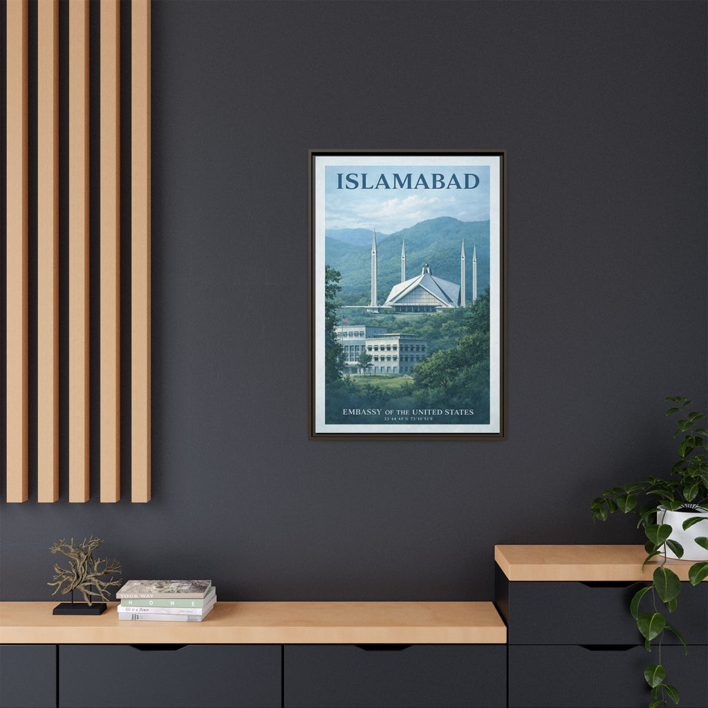 Islamabad Embassy Wrapped Canvas Framed