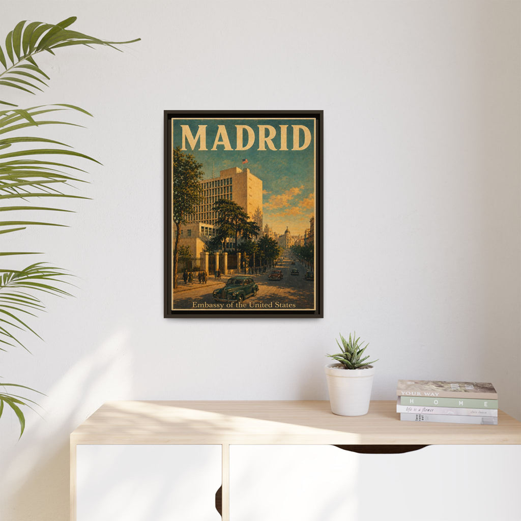 Madrid Embassy Wrapped Canvas Framed