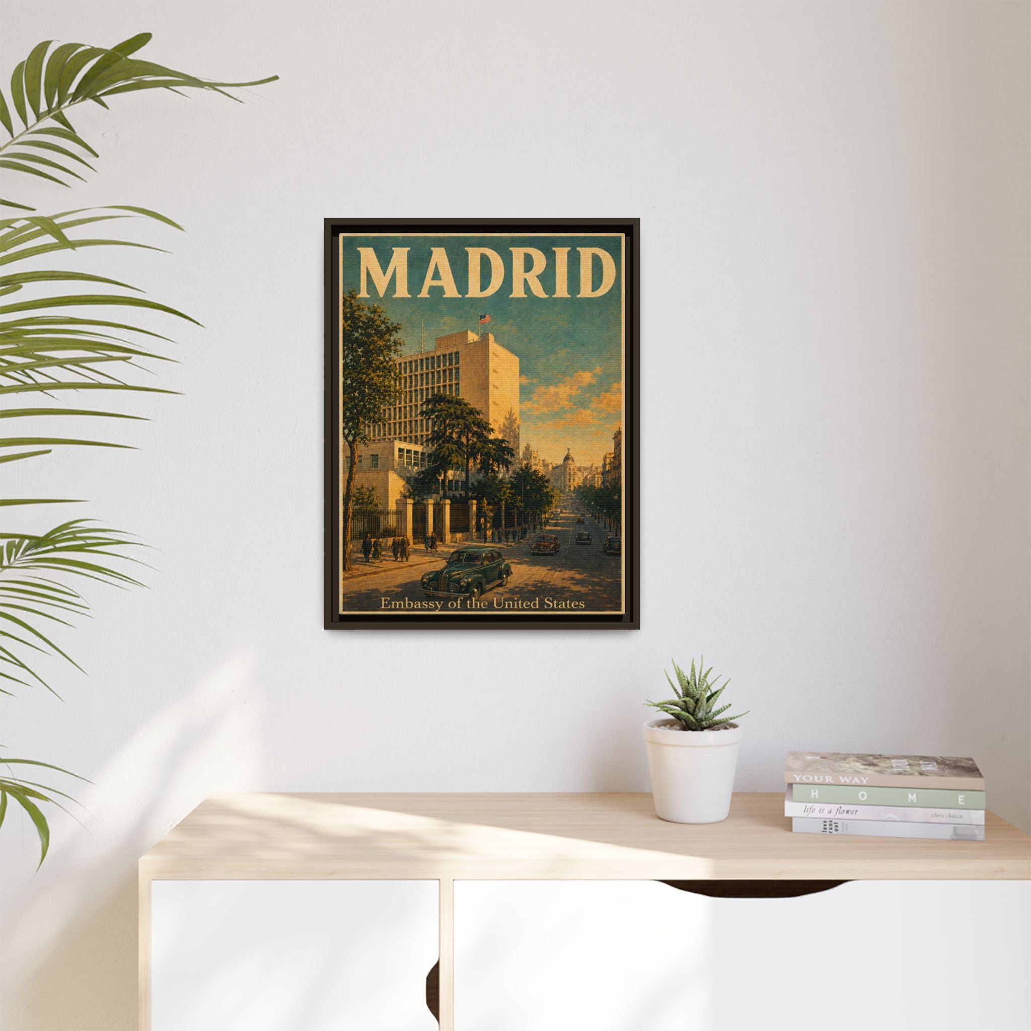 Madrid Embassy Wrapped Canvas Framed